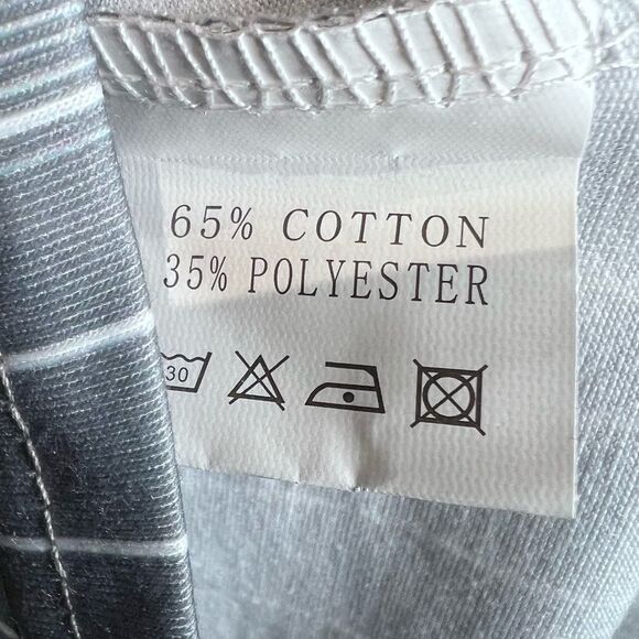 Gray & white striped cotton blend tank top with gold link straps size small NWT - Picture 6 of 6